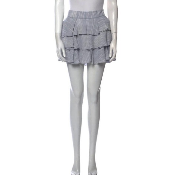 Derek Lam 10 Crosby | Women's Gray Elastic Waist Mini Ruffle Skirt Size 0 - Picture 1 of 9